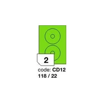 Samolepící etiketa Zelené samolepicí etikety Rayfilm R0120.CD12D, 118x22 mm, 300 listů A4, 600 etiket