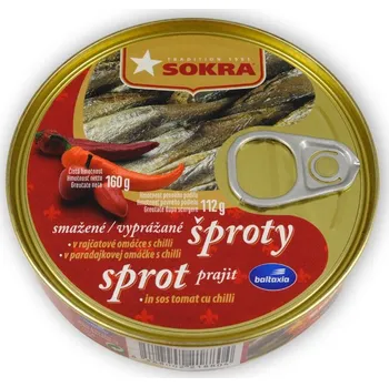 Sokra Smažené šproty v rajčatové omáčce s chilli 160g