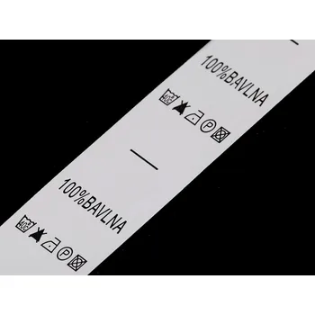 Štítky - složení a prací symboly, barva 1 (40°C) bílá bavlna