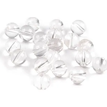 Korálek Křišťál, minerální korálky Ø8 mm, barva křišťál