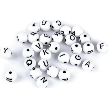 Dětské navlékací korálky Plastové korálky s písmeny kulička Ø8 mm, barva mix