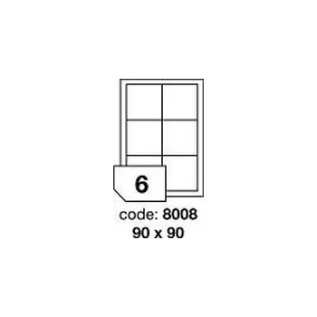 Samolepící etiketa Bílé odnímatelné etikety Rayfilm R0102.8008F, 90x90 mm, 1.000 listů A4, 6000 etiket