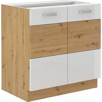 Kuchyňská skříňka Kuchyňská skříňka Artisan 80D 2F BB, bílá/ dub artisan