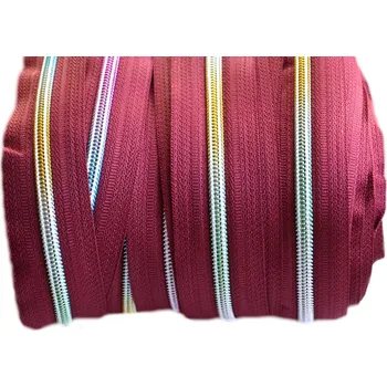 Duhový zip spirálový No 5 metráž vínová, barva Vínová