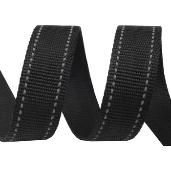 Polypropylenový popruh šíře 30 mm reflexní, barva Černá