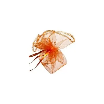 Dárková taška Organzový sáček oranžový, průměr 26 cm (2 ks)