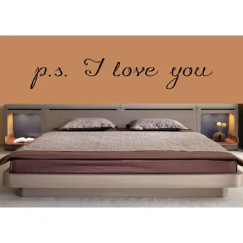 Samolepící dekorace Samolepky na zeď-Nápis-p.s. I love you II - M (80 x 13 cm)