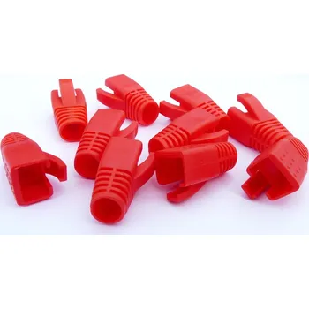 Konektor DATACOM krytka pro RJ45 (CAT6A,CAT7)červený (10ks) 4394