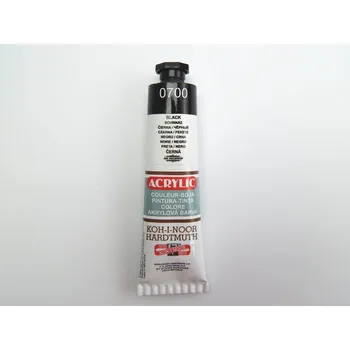 Vodová barva Akrylová barva, 40 ml, Kohinoor, černá