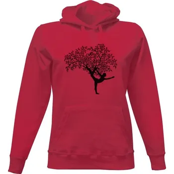 Dámská mikina Dámská mikina s kapucí s potiskem Cvičíme jógu dámské