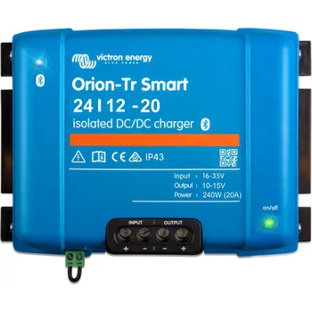 Měnič napětí DC-DC nabíječka Victron Energy, Orion-Tr Smart - 24V DC na 12V DC, 20A (240W) izolovaná (DC/DC nabíječka se Smart Phone Bluetooth monitoringem stavu)