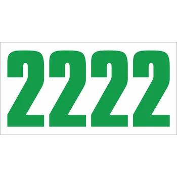 Samolepící etiketa Čtyřciferná čísla (zelená) samolepící vinylová fólie velikost znaku 200 mm