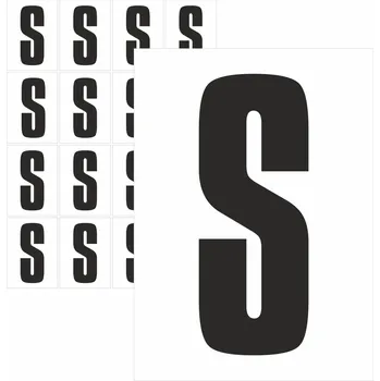 Samolepící etiketa Písmena samolepící černá S samolepící vinylová fólie velikost znaku 150 mm