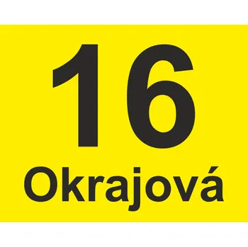 Číslo orientační - 9 (číslo, řádek textu, bez rámečku, žlutá) plast 5 mm 200 x 160 mm