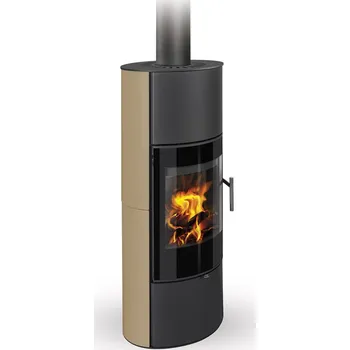 Krbová kamna ROMOTOP LAREDO 01 AKUM keramika smetanová s pigmentem 63360 - akumulační krbová kamna