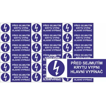 Před sejmutím krytu vypni hlavní vypínač samolepící vinylová fólie 90 x 32 mm aršík 18 ks