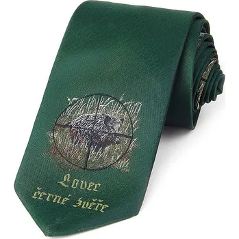 Kravata Hedva Český Brokát Hedva Pesh Lovec černé zvěře kříž myslivecká kravata