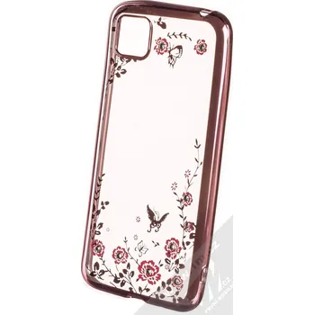 Pouzdro na mobilní telefon 1Mcz Diamond Flower TPU ochranný kryt pro Huawei Y5p, Honor 9S růžově zlatá (rose gold)