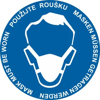 Použij roušku (CZ, ENG, DE) 300 x 300 mm