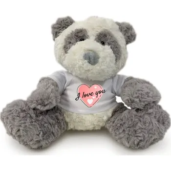 plyšák Panda s potiskem I love you