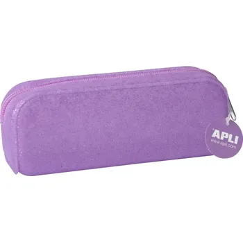 Penál APLI Apli, 18216, Glitter, silikonové pouzdro se třpytkami, mix barev, 1 ks Barva: Fialová