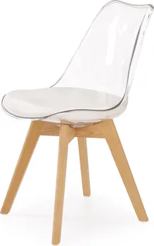 Jídelní židle Halmar Bergamo K246 čirá/bílá/buk