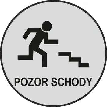 Speciální papír Pozor schody - stříbrná mat samolepící vinylová fólie 90x90 mm