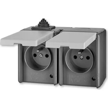 Elektrická zásuvka ABB 5518-2029 S ZASUVKA DVOJ.SEDA IP44