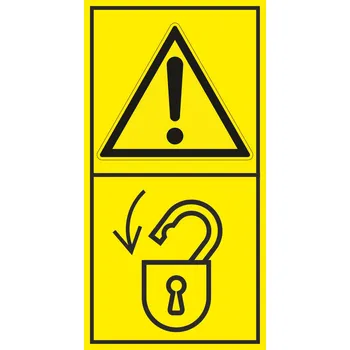 Výstraha - Zajisti nebezpečný prostor před začátkem prací samolepící vinylová fólie 168 x 88 mm