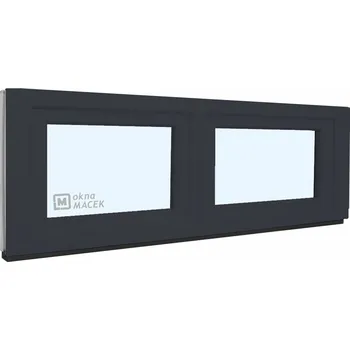 Okno Plastové okno - KNIPPING 70 AD, 2100x600 mm, S/S, antracit Sklo: čiré, Barva, imitace: antracit/bílá (jednostranně) + příslušenství a montážní materiál zdarma