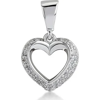 Přívěsek Lillian Vassago Přívěsek srdíčko z bílého zlata se zirkony LLV11-GP069W