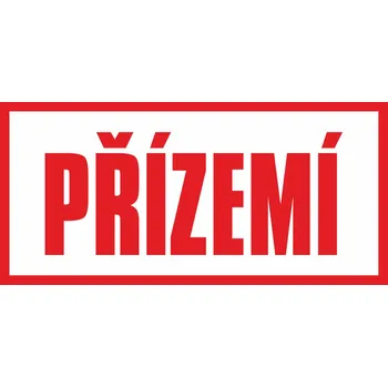 Značení poschodí - Přízemí UV tisk plast 3mm 300 x 150 mm