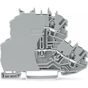 modulární přístroj a rozvaděč WAGO Svorka 2000-2201/099-000 dvoupatrová průchozí, s koncovou bočnicí, šedá 2000-2201/099-000
