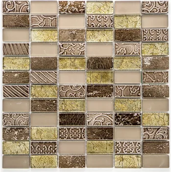 Obklad Mozaika, sklo, kámen, bronzová 23x48x8mm
