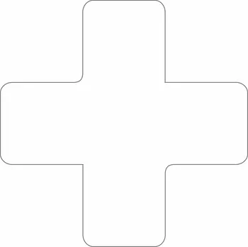 Značení 5S kříž bílý podlahové samolepky kříž 200 x 200 mm