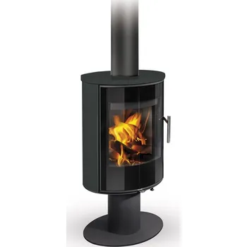 Krbová kamna ROMOTOP LAREDO T 01 keramika černá lesklá 49000 - krbová kamna s otočným mechanismem