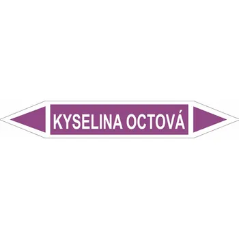Značení Oboustranná šipka - Kyselina octová Samolepka PVC 0: arch 10 ks - 166x26mm
