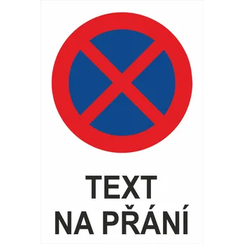Zákaz zastavení - Váš text plast 1mm 300 x 200 mm