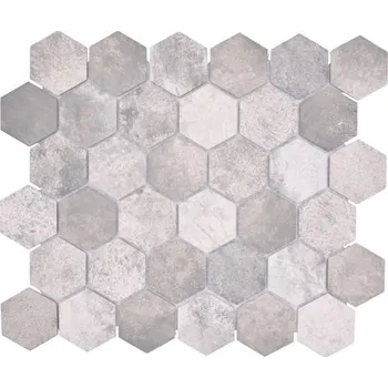 Keramická mozaika HX Curio ZDG šestiúhelník 32,5x28,1 cm šedá