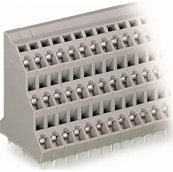 Elektrický konektor WAGO Svorka 737-106 třípatrová na desky plošných spojů 2,5 mm² rozteč 5 mm, šedá 737-106