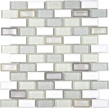 Obklad Skleněná mozaika ICE BR21 30x30 cm bílá