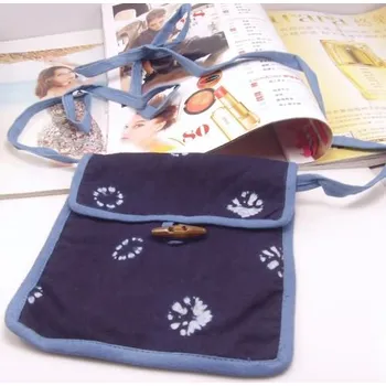 Plátěná taška s dlouhým popruhem--modré