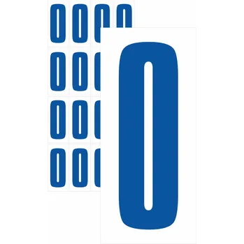 Papír Čísla samolepící 0 modrá samolepící vinylová fólie 50 mm písmo - aršík 8 ks