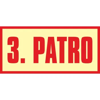 Značení poschodí - 3. patro fotoluminscenční plast 200 x 100 mm