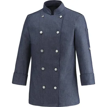 Gastro oděv Dámský kuchařský rondon EGOchef LOLA Jeans - dlouhý rukáv XXL E-1011070F2XL