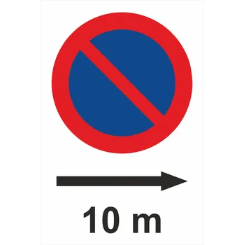Zákaz stání - x m vpravo lisovaný plech 500 x 300 mm