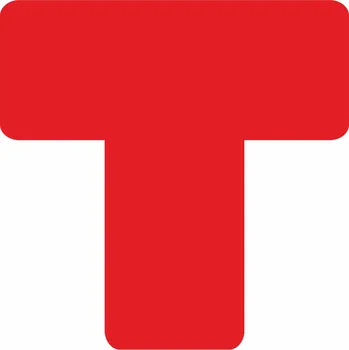 Značení Značení 5S - T červené podlahové samolepky T 125 x 125 mm 1ks