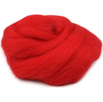 Inbio Ovčí rouno česané 730340/10 20 g červené