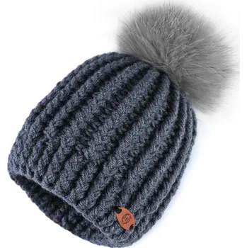 Pokrývka hlavy ANTRACITOVÝ KULICH bambule šedá HICHIC