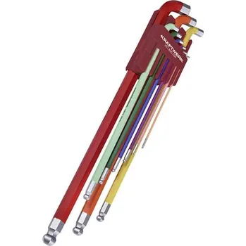 Ruční nářadí KRAFTWERKTOOLS BEST OF KW: Souprava klíčů Inbus 1,5-10mm s kuličkou dlouhé 9ks